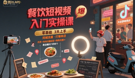 餐饮短视频入门实操课，引爆同城流量，打爆单店插图