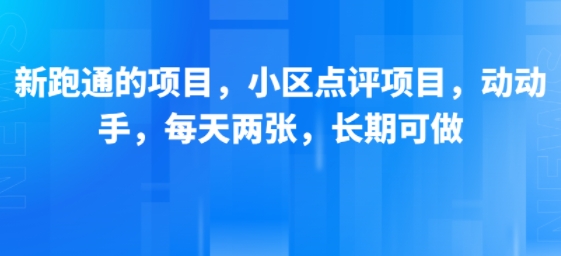 新跑通的项目，小区点评项目，动动手，每天两张，长期可做插图