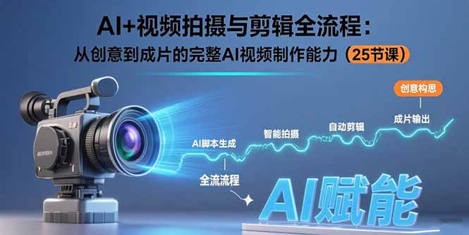 （15612期）AI+视频拍摄与剪辑全流程：从创意到成片的完整AI视频制作能力（25节课）插图
