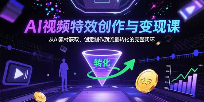 （15587期）AI视频特效创作与变现课：从AI素材获取、创意制作到流量转化的完整闭环插图