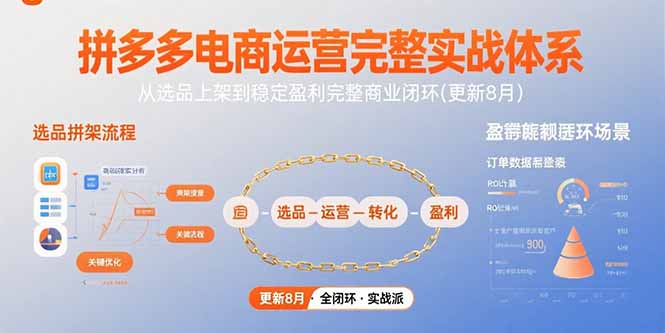 （15579期）拼多多电商运营完整实战体系，从选品上架到稳定盈利完整商业闭环(更新8月)插图