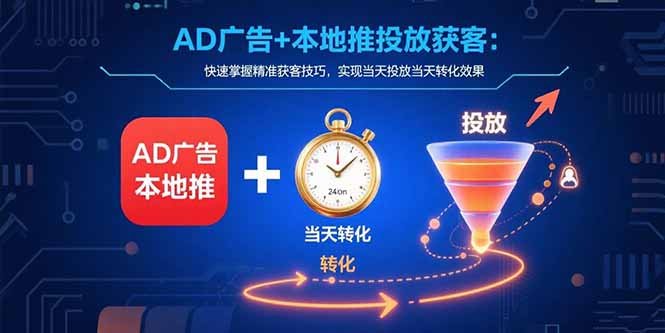 （15637期）AD广告+本地推投放获客：快速掌握精准获客技巧，实现当天投放当天转化效果插图