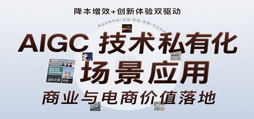 AIGC技术私有化场景应用，内容创作/视觉设计/私有化部署/商业应用/电商运营等插图