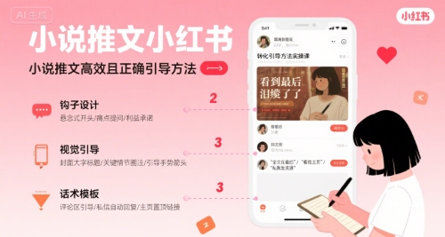 小说推文小红书高转化引导方法实操课，小说推文高效且正确引导方法插图
