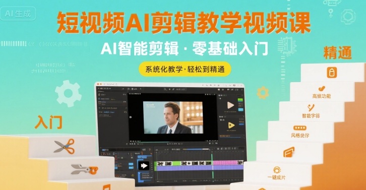 短视频AI剪辑教学视频课，入门到精通插图