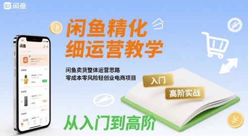 闲鱼精细化运营入门+高阶实战教学，闲鱼卖货整体运营思路，零成本零风险轻创业电商项目插图
