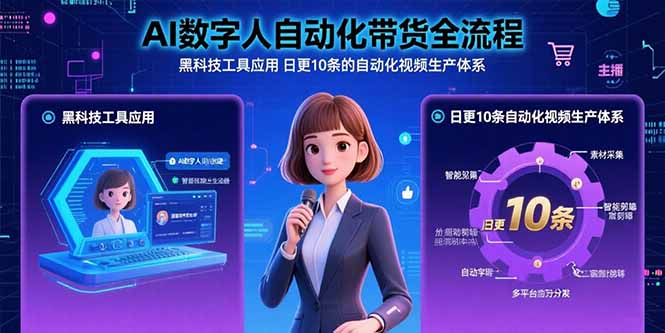 （15699期）AI数字人自动化带货全流程：黑科技工具应用 日更10条的自动化视频生产体系插图