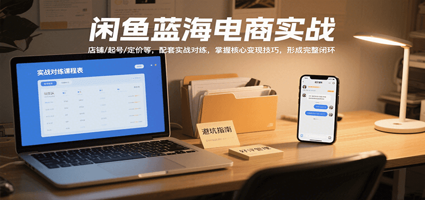 闲鱼蓝海电商实战，涵盖店铺、起号、定价等，配套实战对练，掌握核心变现技巧插图