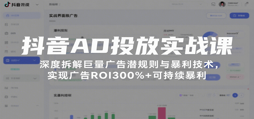 抖音AD投放实战课，深度拆解巨量广告潜规则与暴利技术，实现广告ROI300%+可持续暴利插图