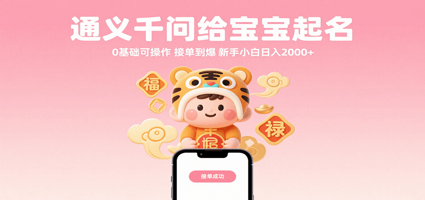 通义千问给宝宝起名 0基础可操作 接单到爆 新手小白日入2000+插图