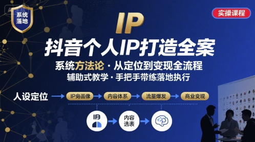 抖音个人IP系统落地实操大课，实操课程，辅助落地插图