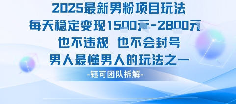 2025最新男粉项目玩法每天变现1k+也不违规也不会封号男人最懂男人的玩法插图