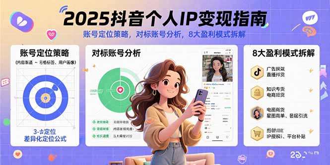 （15711期）2025抖音个人IP变现指南，账号定位策略，对标账号分析，8大盈利模式拆解插图