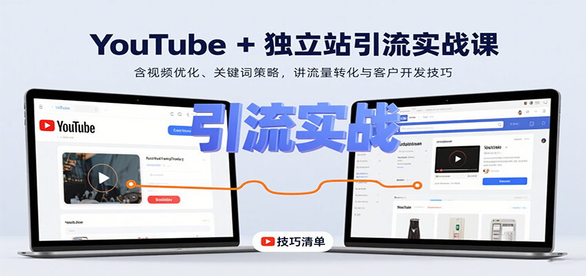 YouTube+独立站引流实战课：含视频优化、关键词策略，讲流量转化与客户开发技巧插图