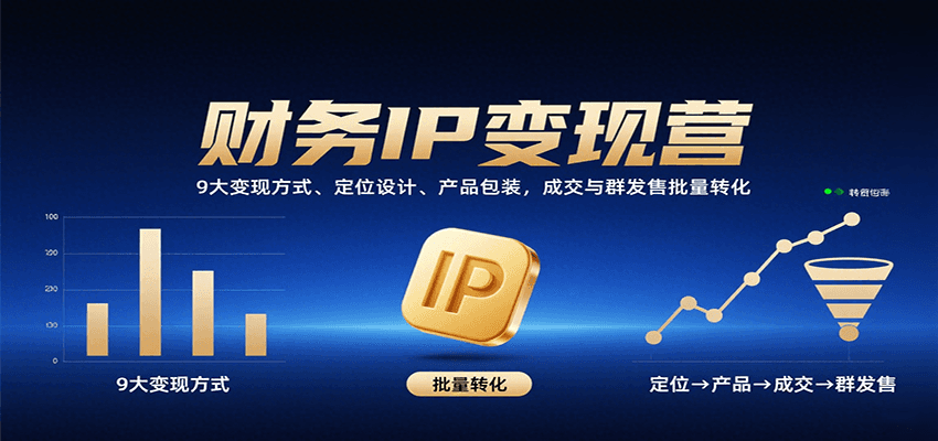 财务IP变现营：9大变现方式、定位设计、产品包装，成交与群发售批量转化插图