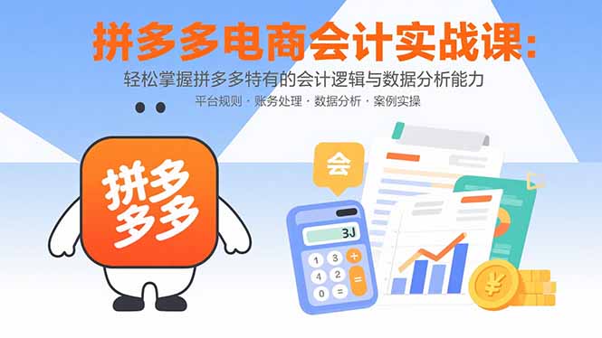 （15767期）拼多多电商会计实战课：轻松掌握拼多多特有的会计逻辑与数据分析能力插图