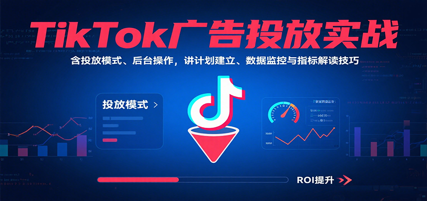 TikTok广告投放实战，含投放模式、后台操作，讲计划建立、数据监控与指标解读技巧插图