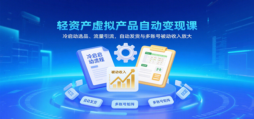 轻资产虚拟产品自动变现课，冷启动选品、流量引流，自动发货与多账号被动收入放大插图
