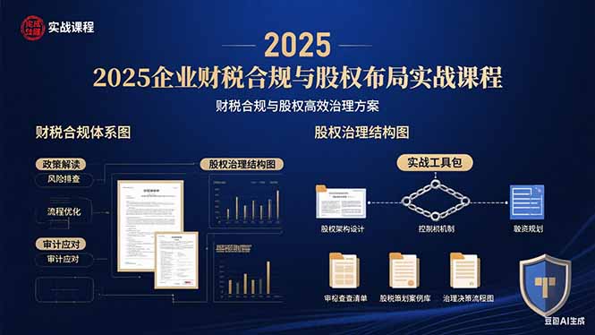 （15802期）2025企业财税合规与股权布局的实战课程：财税合规与股权高效治理方案插图