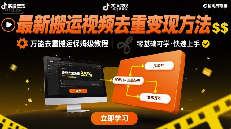 最新搬运视频去重变现方法，万能去重搬运保姆级教程插图