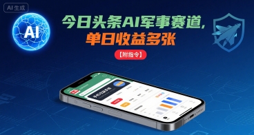 今日头条AI军事赛道，单日收益多张 ，手机可做【附指令】插图