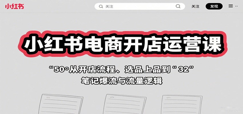 小红书电商开店运营课：从开店流程、选品上品到笔记爆流与流量逻辑插图