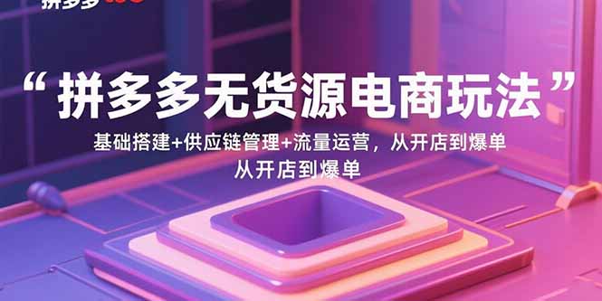 （15886期）拼多多无货源电商玩法：基础搭建+供应链管理+流量运营，从开店到爆单插图
