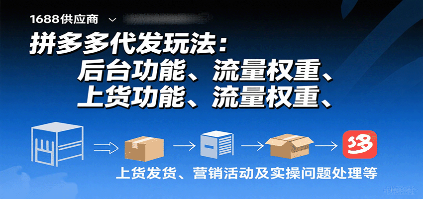 拼多多代发玩法：后台功能、流量权重、上货发货、营销活动及实操问题处理等插图