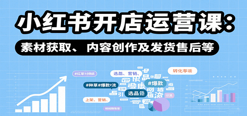 小红书开店运营课：选品、上架、营销、素材获取、内容创作及发货售后等插图