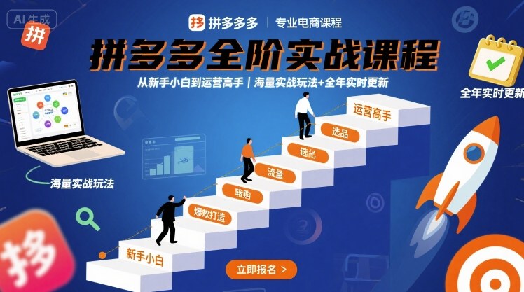 拼多多全阶实战课程，从新手小白到运营高手，海量实战玩法+全年实时更新【2025年9月更新】插图