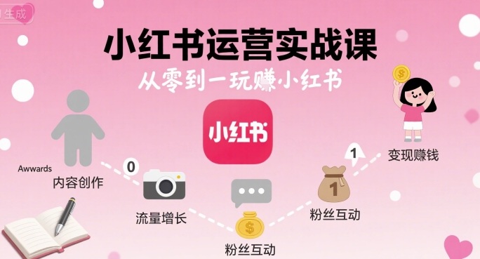 小红书运营实战课，从零到一玩賺小红书插图