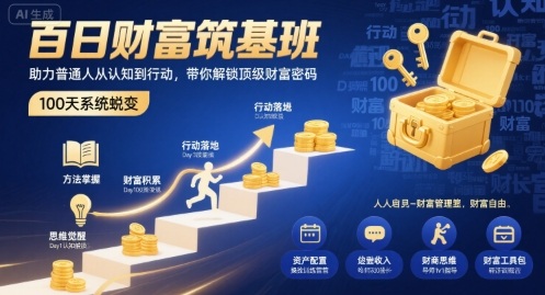 百日财富筑基班，助力普通人从认知到行动，带你解锁顶级财富密码插图