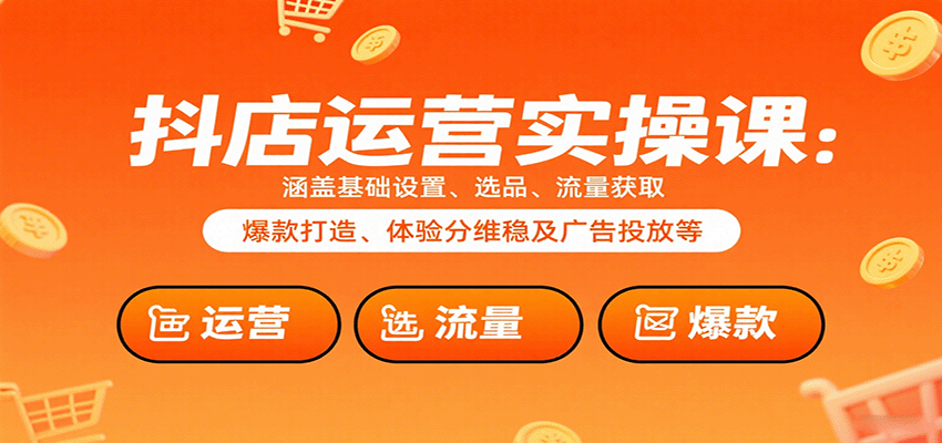 抖店运营实操课：涵盖基础设置、选品、流量获取、爆款打造、体验分维稳及广告投放等插图
