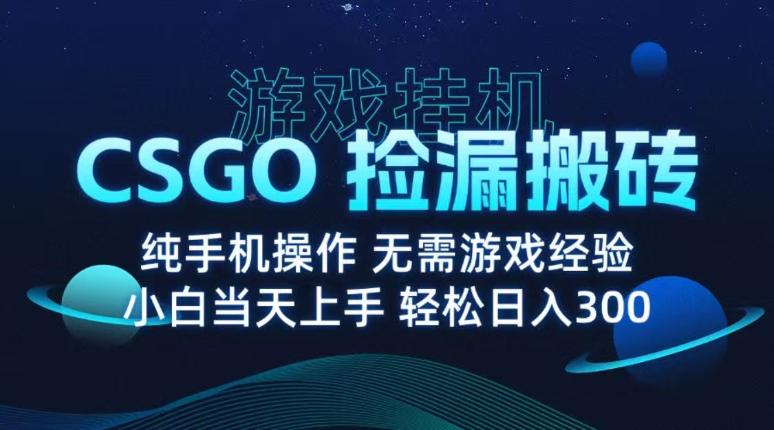 9月最新游戏搬砖，CSGO纯挂机，不需要玩游戏，实现真挂机，月入1W+插图