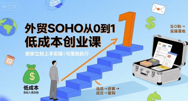 外贸SOHO从0到1低成本创业课，能够立刻上手实操与落地执行插图