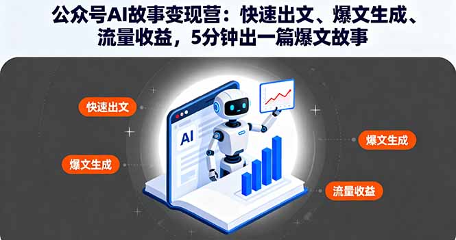 （16201期）公众号AI故事变现营：快速出文、爆文生成、流量收益，5分钟出一篇爆文故事插图