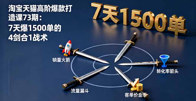 （16200期）淘宝天猫高阶爆款打造课73期：7天爆1500单的4剑合1战术插图