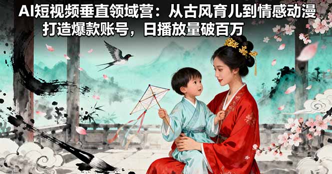 （16195期）AI短视频垂直领域营：从古风育儿到情感动漫，打造爆款账号,日播放量破百万插图