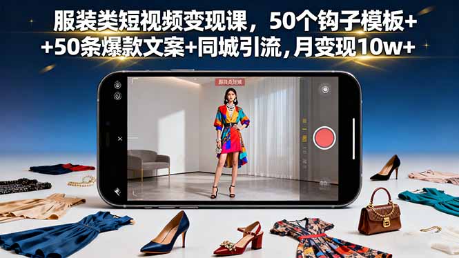 (16189期)服装类短视频变现课,50个钩子模板+50条爆款文案+同城引流,月变现10w+插图 (16189期)服装类短视频变现课,50个钩子模板+50条爆款文案+同城引流,月变现10w+插图