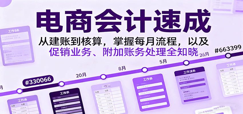 电商会计速成,从建账到核算,掌握每月流程,以及促销业务、附加账务处理全知晓插图 电商会计速成,从建账到核算,掌握每月流程,以及促销业务、附加账务处理全知晓插图