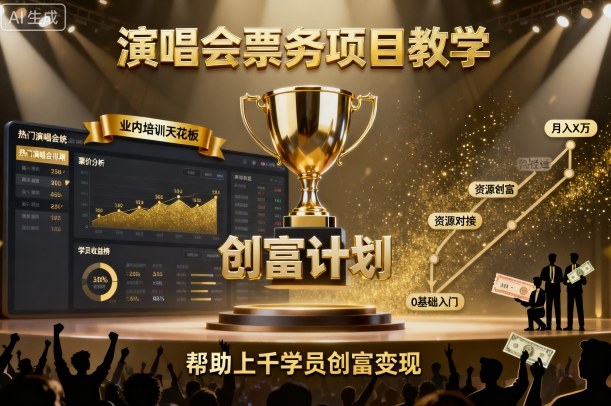 演唱会票务项目教学，业内培训天花板，帮助上千学员创富变现（更新）插图