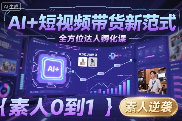 AI+短视频带货新范式全方位达人孵化课，素人也可以从0到1，全方位认知短视频带货插图