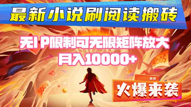 （16237期）小说阅读搬砖单机每天收益200-400+ 无IP限制可无限矩阵放大 —插图