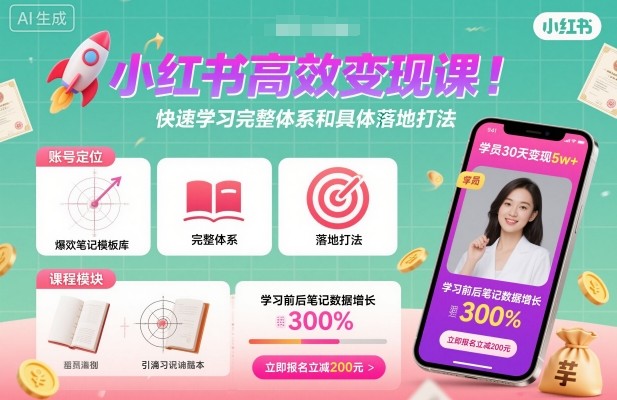小红书高效变现课，快速学习小红书完整体系和具体落地打法插图