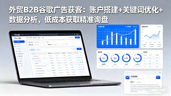 (16389期)外贸B2B 谷歌广告获客:账户搭建+关键词优化+数据分析,低成本获取精准…插图 (16389期)外贸B2B 谷歌广告获客:账户搭建+关键词优化+数据分析,低成本获取精准…插图
