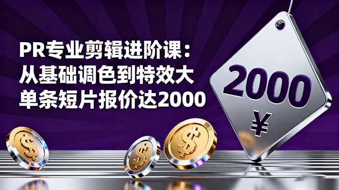 (16381期)PR专业剪辑进阶课:从基础调色到特效大片的进阶技能,单条短片报价达2000插图 (16381期)PR专业剪辑进阶课:从基础调色到特效大片的进阶技能,单条短片报价达2000插图