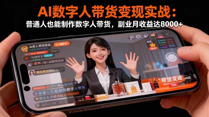 (16377期)AI数字人带货变现实战:普通人也能制作数字人带货,副业月收益达8000+插图 (16377期)AI数字人带货变现实战:普通人也能制作数字人带货,副业月收益达8000+插图