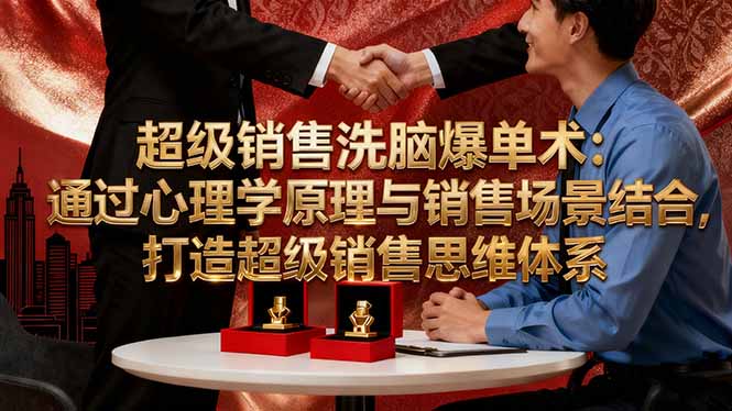 (16370期)超级销售洗脑爆单术:通过心理学原理与销售场景结合,打造超级销售思维体系插图 (16370期)超级销售洗脑爆单术:通过心理学原理与销售场景结合,打造超级销售思维体系插图