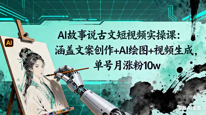 (16369期)AI故事说古文短视频实操课:涵盖文案创作+AI绘图+视频生成,单号月涨粉10w插图 (16369期)AI故事说古文短视频实操课:涵盖文案创作+AI绘图+视频生成,单号月涨粉10w插图