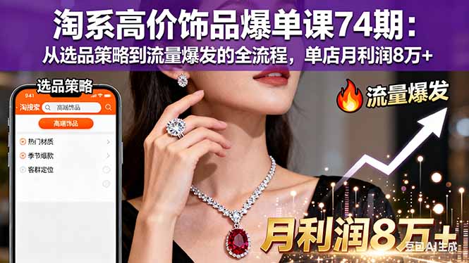 (16351期)淘系高价饰品爆单课74期:从选品策略到流量爆发的全流程,单店月利润8万+插图 (16351期)淘系高价饰品爆单课74期:从选品策略到流量爆发的全流程,单店月利润8万+插图